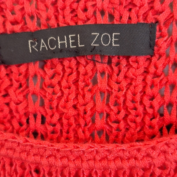 Rachel Zoe Sweater SzL/XL? Red Lng Sleeves Detail Back/Sleeves Banded Cuff/Hem - Picture 2 of 9